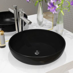 Bazin chiuveta ceramic, negru, 42 x 12 cm, rotund GartenMobel Dekor