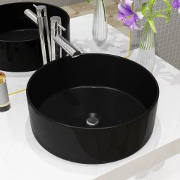 Bazin chiuveta ceramic, Rotund Negru 40x15 cm GartenMobel Dekor