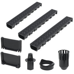 Canale de drenaj, 3 buc, plastic, 3 m GartenMobel Dekor