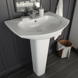 Lavoar cu piedestal, alb, 650 x 520 x 200 mm, ceramica GartenMobel Dekor