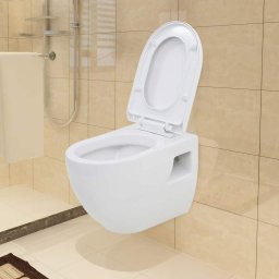Toaleta cu montare pe perete, ceramica, alb GartenMobel Dekor