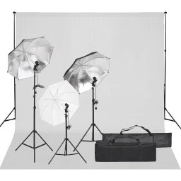 Kit studio foto cu set de lumina si fundal GartenMobel Dekor