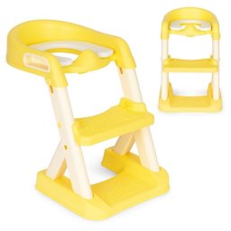 Adaptor WC pentru copii cu scarita reglabila si manere, galben Homelux