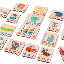 Puzzle educational din lemn Leziter pentru învatarea englezei, 192 piese (3+)
