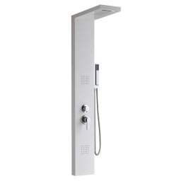 Panou de dus cu hidromasaj Leziter Malaga White, aluminiu alb 145 cm