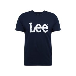 Lee Tricou 'WOBBLY LOGO TEE' bleumarin / alb