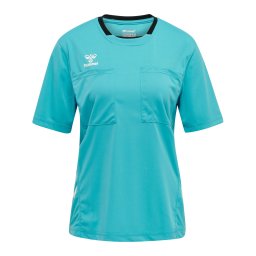 Hummel Tricou funcțional 'Referee Chevron' albastru aqua / negru / alb