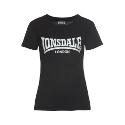 LONSDALE Tricou 'Cartmel' negru / alb