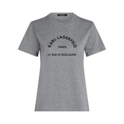 Karl Lagerfeld Tricou 'Rue St-Guillaume' gri amestecat / negru