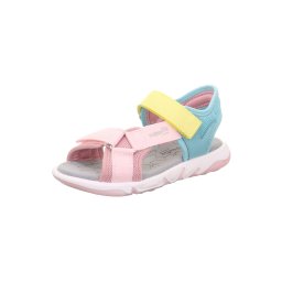 SUPERFIT Sandale 'PEBBLES' albastru deschis / galben / gri / roz