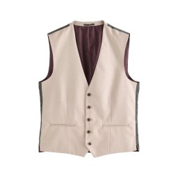 Next Vestă de costum bej / gri metalic
