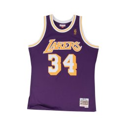 Mitchell & Ness Tricot 'Los Angeles Lakers Shaquille O'Neal 1996/97' lila / portocaliu deschis / alb natural