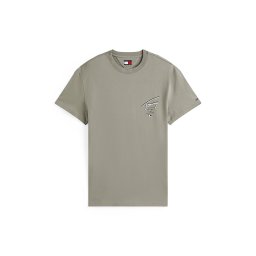Tommy Jeans Tricou 'City' kaki / alb