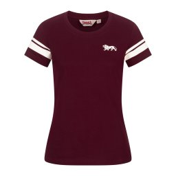 LONSDALE Tricou 'Corton' roșu vin / alb