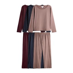 The Set Pijama roz pudră / roșu bordeaux / negru / alb