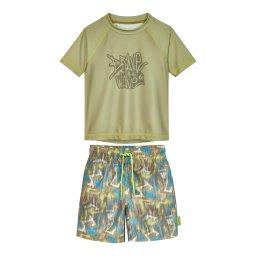 PLAYSHOES Protecție UV 'Wave' azur / oliv / verde deschis / alb