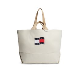 Tommy Jeans Plase de cumpărături crem / ecru / bleumarin / roșu intens