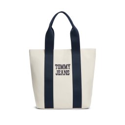 Tommy Jeans Plase de cumpărături 'Varsity' ecru / bleumarin