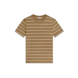 TOMMY HILFIGER Tricou 'CODY' maro / alb