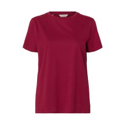 SELECTED Tricou 'SLFMYESSENTIAL' mov zmeură