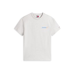 Tommy Jeans Tricou 'VINTAGE' azur / gri amestecat / portocaliu / negru