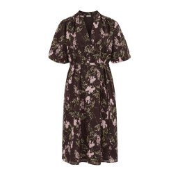 WE Fashion Rochie tip bluză maro închis / verde / rosé