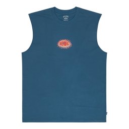 BILLABONG Tricou 'BURN OUT' azur / cyan / portocaliu