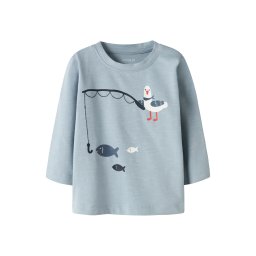 NAME IT Tricou 'NBMFAKIR' albastru deschis / albastru închis / portocaliu / alb