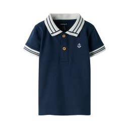 NAME IT Tricou 'NBMFLIP' albastru marin / alb