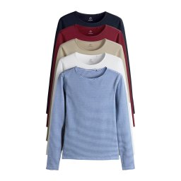The Set Tricou bleumarin / albastru deschis / maro cappuccino / roșu burgundy / alb