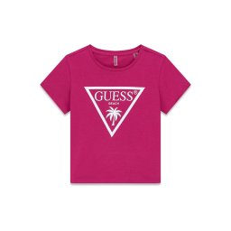 GUESS Tricou roz / alb