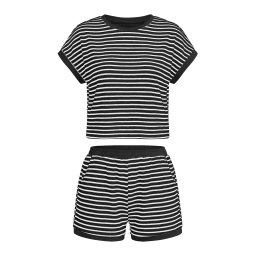 Imily Bela Costum cu pantaloni negru / alb