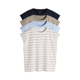The Set Tricou bleumarin / albastru deschis / oliv / alb