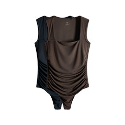 The Set Tricou body maro / negru