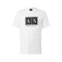 ARMANI EXCHANGE Tricou negru / alb