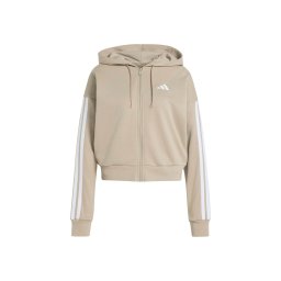 ADIDAS SPORTSWEAR Bluză cu fermoar sport 'Essentials' kaki / alb