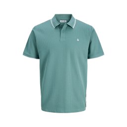JACK & JONES Tricou 'JJEAustin' cyan / alb