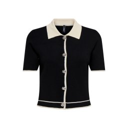 ONLY Geacă tricotată 'ONLELEA' bej / negru