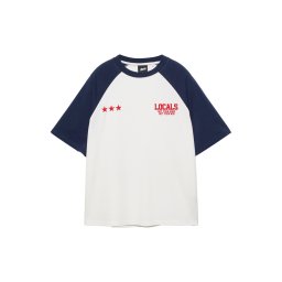 Pull&Bear Tricou bleumarin / roșu / alb