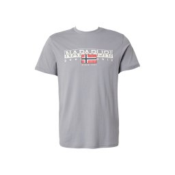 NAPAPIJRI Tricou 'S-AYLMER' gri / roșu / alb