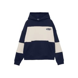 Pull&Bear Bluză de molton 'STWD COMMUNITY EAST' ecru / bleumarin