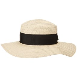 Palarie Betmar Chantalle Braided Wide Brim Natural/Negru