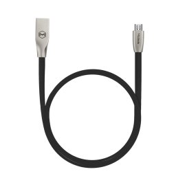 Cablu Zn-Link Silver MicroUSB Black (1.5m, 2.4A max)