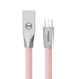 Cablu Zn-Link Silver MicroUSB Pink (1.5m, 2.4A max)