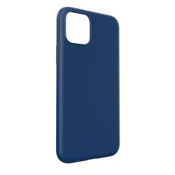 Husa Lemontti Husa Silicon Soft Slim iPhone 11 Pro Max Dark Blue (material mat si fin, captusit cu microfibra)