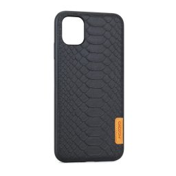 Husa Meleovo Husa Python iPhone 11 Pro Black (placuta metalica integrata)