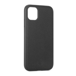 Husa Meleovo Husa Saffiano Magnetic iPhone 11 Pro Black (placuta metalica integrata)