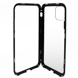 Husa Meleovo Carcasa Magnetica Back Glass iPhone 11 Pro Max Black (realizata din 2 piese cu inchidere magnetica)