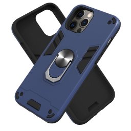 Husa Lemontti Husa Armour Series 2 in 1 iPhone 12 Pro Max Royal Blue (suport ring)