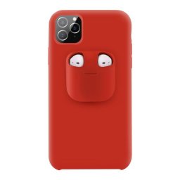 Husa Lemontti Husa Liquid Silicone with Apple AirPods Case iPhone 11 Pro Red